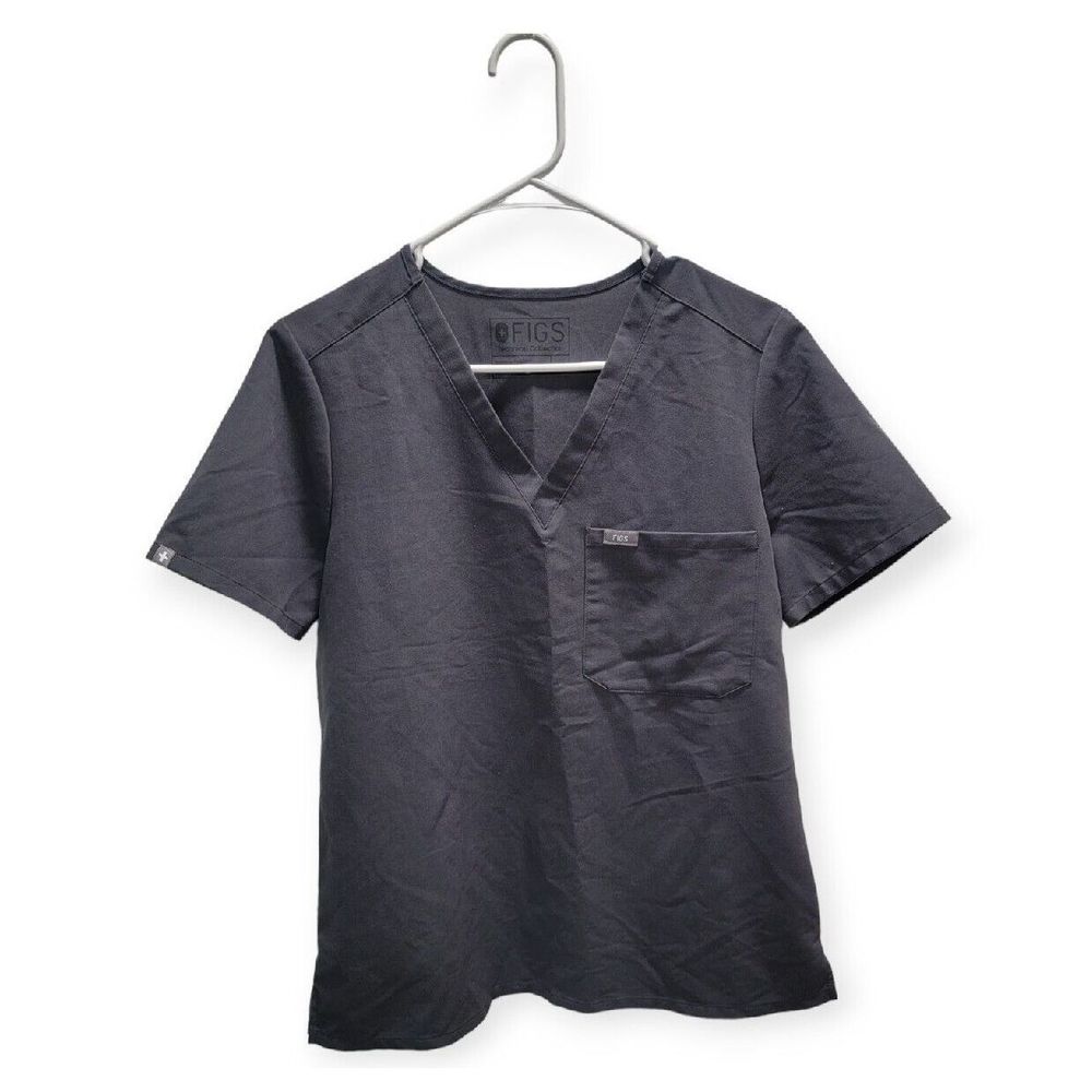 Figs Catarina One Pocket Shirt Scrub Top Graphite Womens Medium M